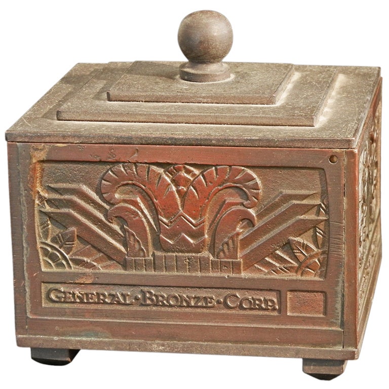 Highly Rare Art Deco Bronze Box, General Bronze Corporation