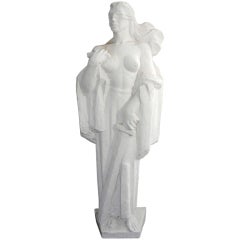 "Justice," Full-Size Art Deco Plaster Maquette for Sculptural Relief