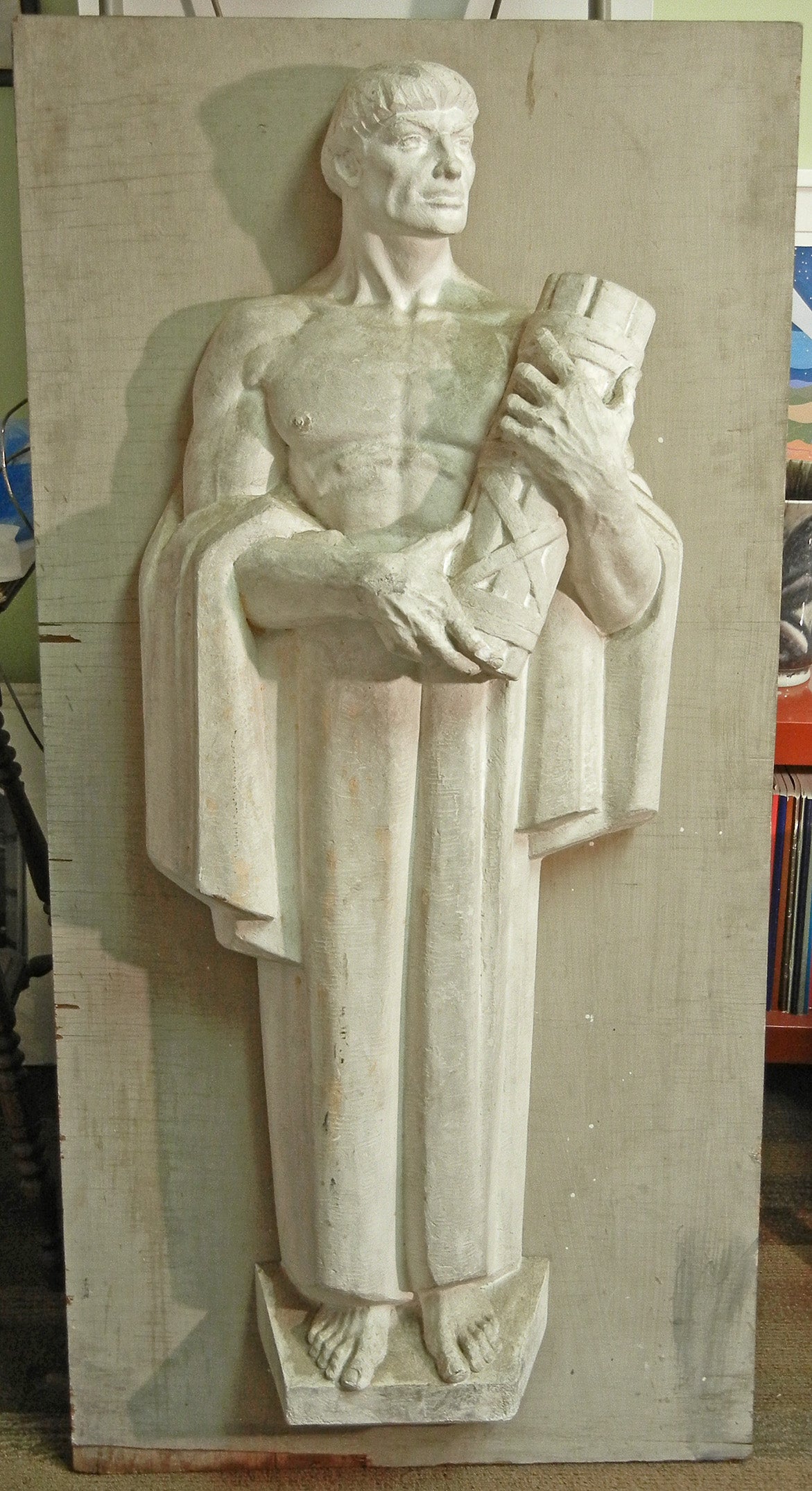 "Law, " Full-Size Art Deco Plaster Maquette for Sculptural Relief