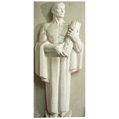 "Law," Full-Size Art Deco Plaster Maquette for Sculptural Relief