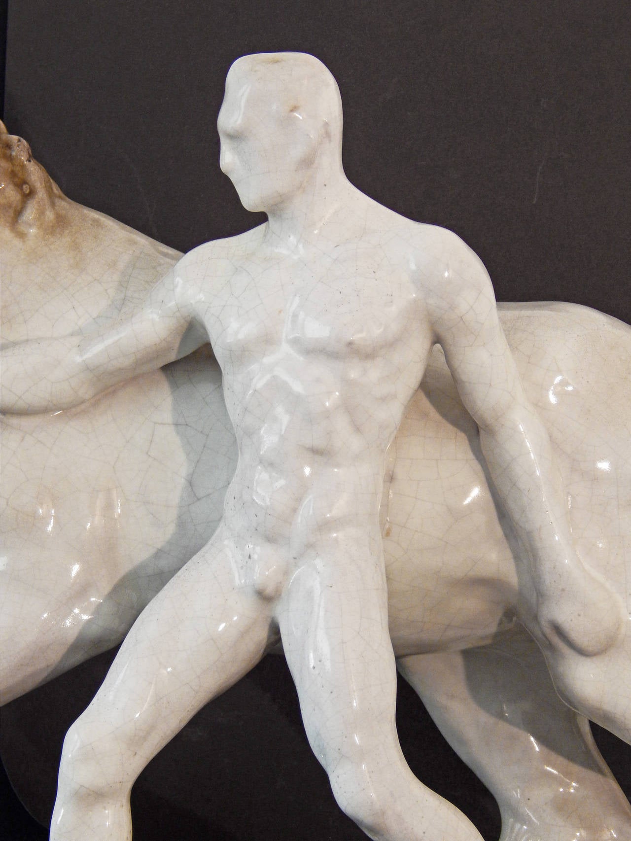nude male on horse