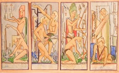 Außergewöhnliche Studie für Art-Déco-Wandbildhauerei von DiTullio