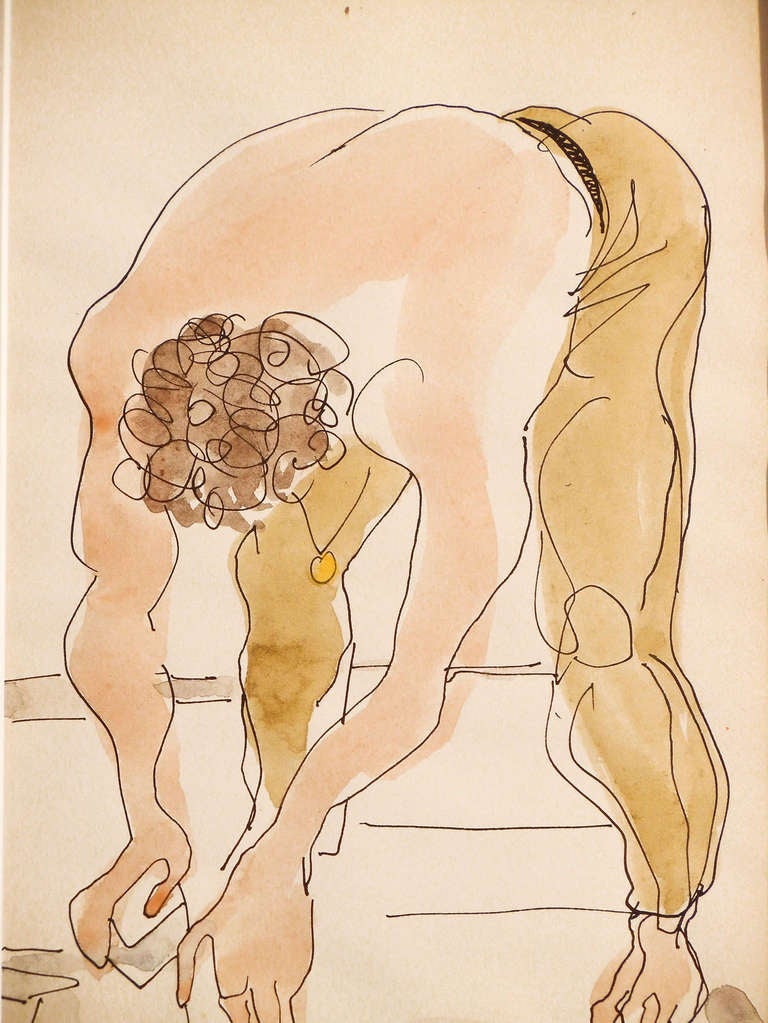 "I Saw You...Angel or Demon..., " Watercolor by Emlen Etting