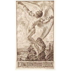 "Icarus," Rare grande plaque de livre de Schaefer pour Eugen Bergmann
