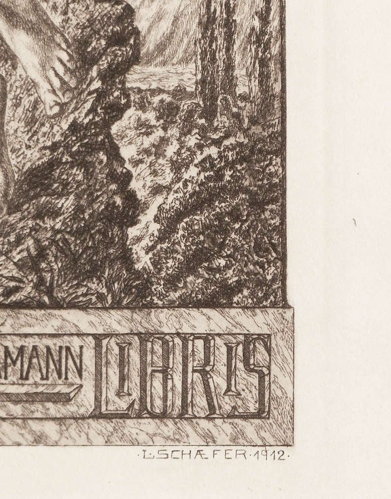 „Icarus“, seltene große Buchplatte von Schaefer für Eugen Bergmann, „Icarus“ (Neoklassisch) im Angebot