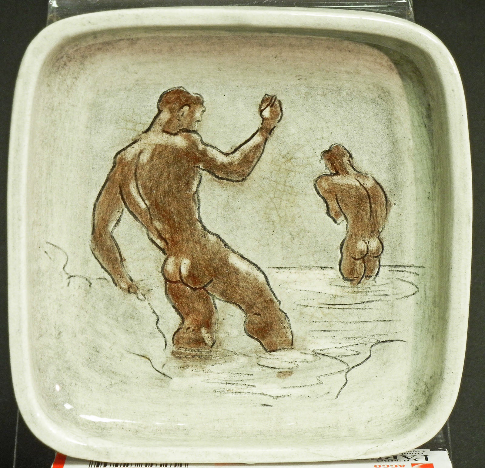 Rare "Bathers" Dish by Pat Stewart, 1951/52