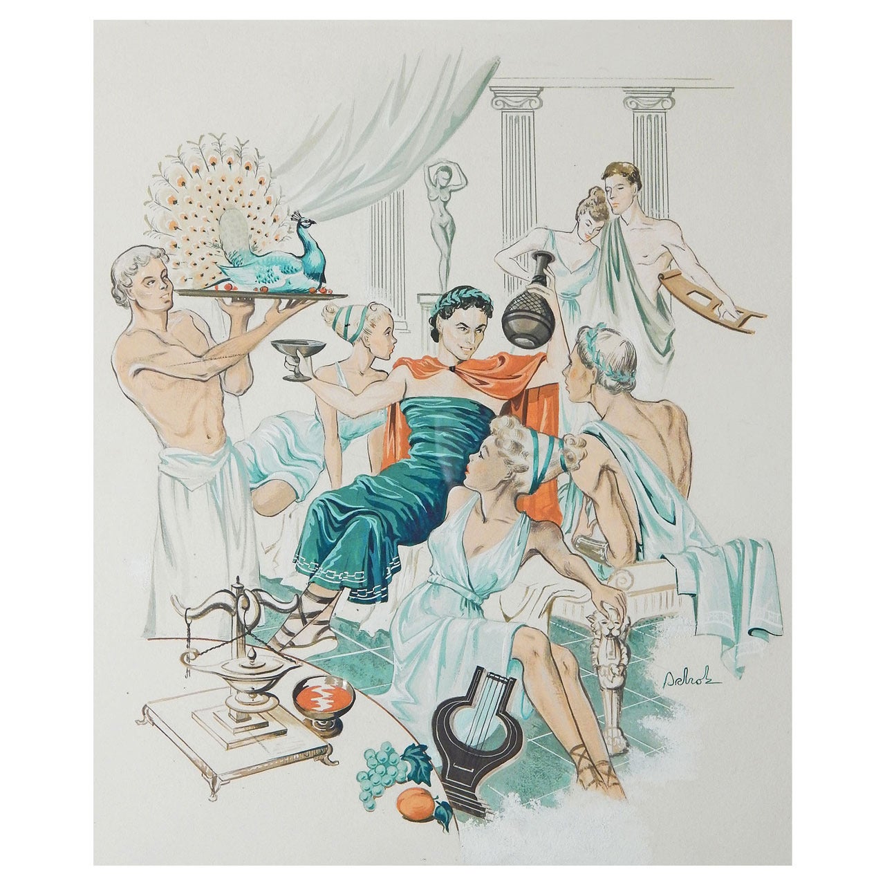 "Bacchanale, " Hollywood-Influenced Painting from Marjorie Merriweather Post