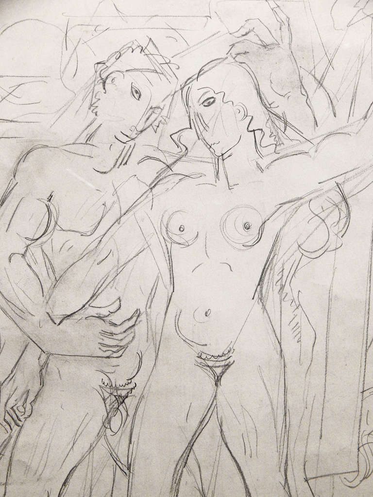 drawing of adam and eve