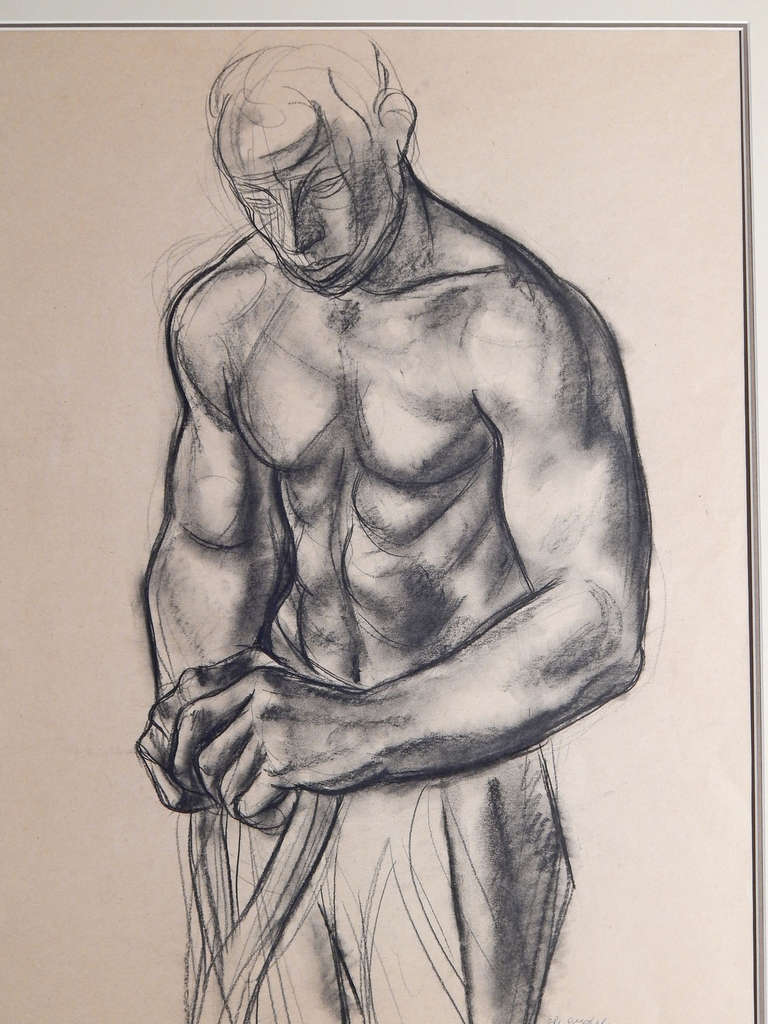 A Fine and important depiction of an African American worker, one of the artist's favorite subjects, this drawing by Francis De Erdelyi gives a hint of his important influence on a generation of California artists in the 1940s and 1950s. De Erdelyi