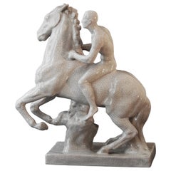 "Nudo a cavallo", scultura Art Déco di Else Bach per Karlsruhe
