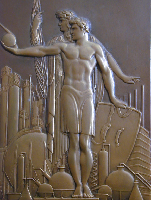 One of the two or three most important sculptors creating bas relief panels, grills and other decorative elements for America's Art Deco buildings in the 1920s and 1930s, Rene Chambellan is known today for his work at Rockefeller Center in New York: