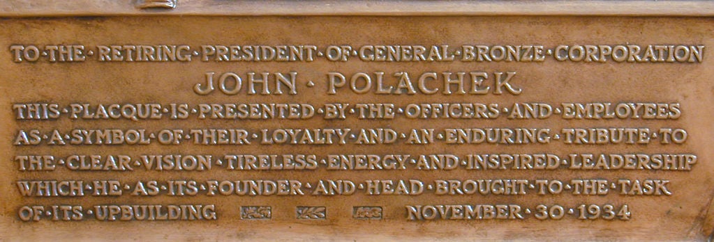 bronze relief plaque