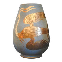 Large, Rare Urn with Phoenix Motif by Waylande Gregory