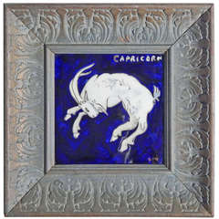 "Capricorn, " Important Art Deco Tile with Zodiac Theme by MacLeary