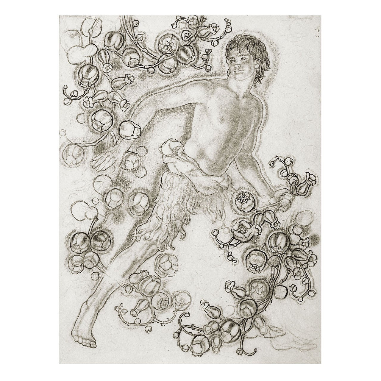 "Peter Pan, " Half-Nude Drawing by Richardson For Sale