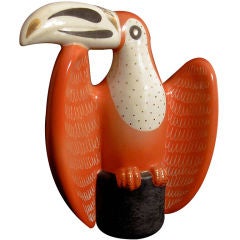 Rare, Brilliantly-Glazed Toucan by Waylande Gregory, 1950s