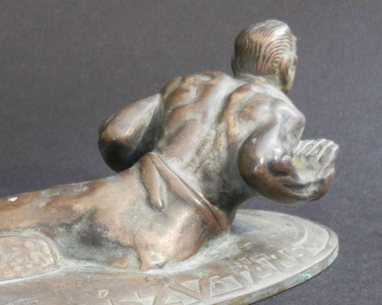 Art déco « The Laborer », rare bronze Art Déco hongrois en vente