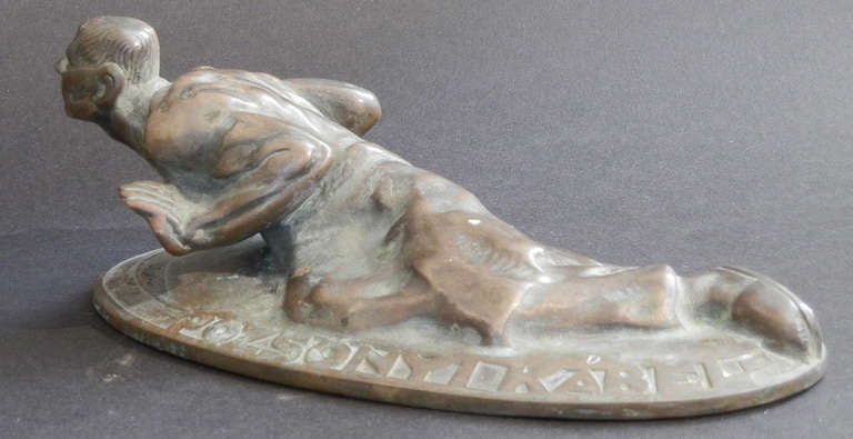 Hongrois « The Laborer », rare bronze Art Déco hongrois en vente