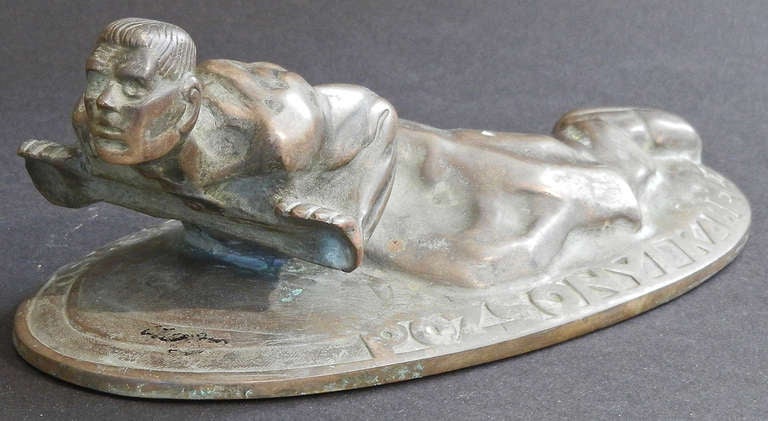 « The Laborer », rare bronze Art Déco hongrois Excellent état - En vente à Philadelphia, PA