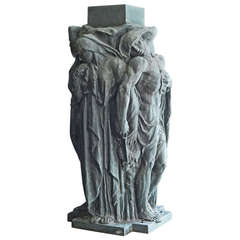 "Three Nude and Robed Figures, " Masterpiece Bronze Sculpture, Half-Lifesize