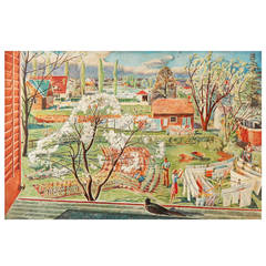 Used "Fresh New World, " 1944 Masterpiece Depicting Early Suburban Life in America