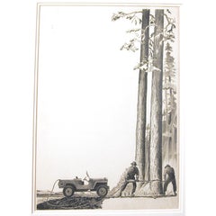 Drawing for General Electric/Jeep, possibly by Rockwell Kent