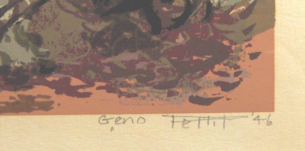 Seltener Farbdruck von Grace Genoi Pettit, „Fleuchtend fließend“ im Zustand „Hervorragend“ im Angebot in Philadelphia, PA
