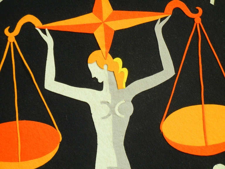 „Libra“, wichtige Art-Déco-Tafel von Andrew Szoeke (amerikanisch) im Angebot