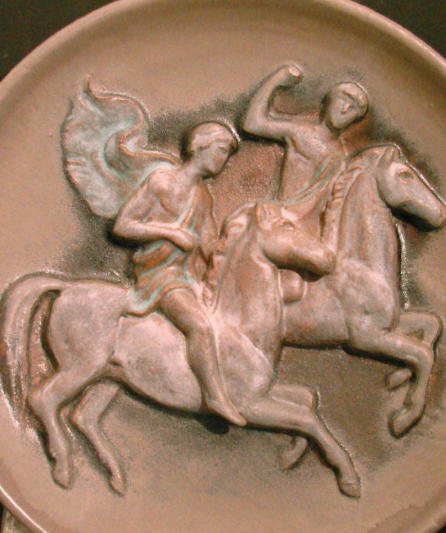 Large Charger with Classical Figures on Horseback, Italian In Excellent Condition For Sale In Philadelphia, PA