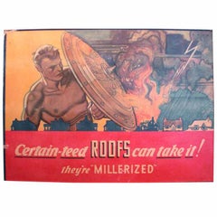 Seltenes Poster für Garderobenrote Hahnen mit nacktem männlichem Akt, von Paus