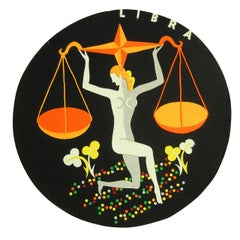 "Libra", importante pannello Art Deco di Andrew Szoeke