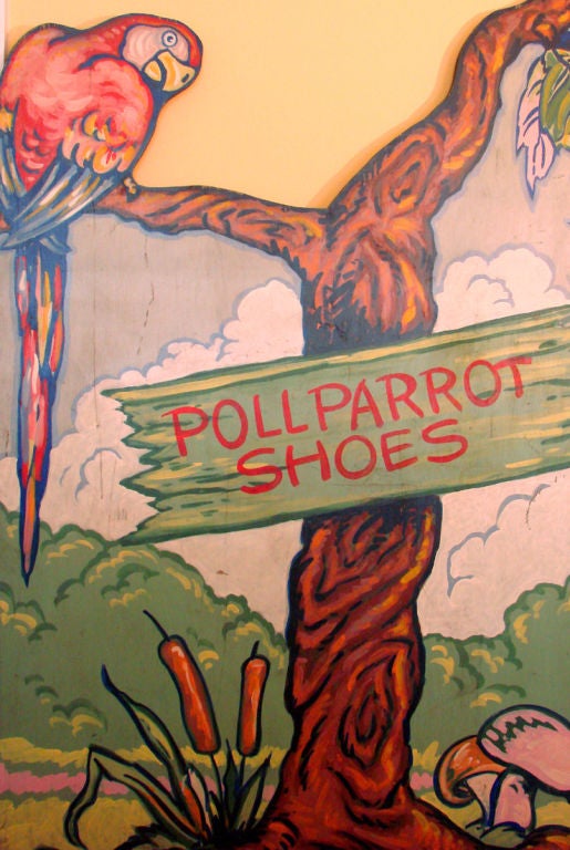 American Painted Advertising Panel for Poll Parrot Shoes