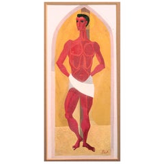 "Sainted Figure, " gouache painting by Refregier, circa 1940s