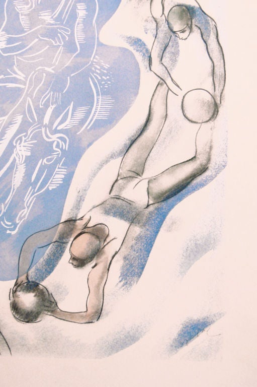 Art Deco "Water Polo" Print by Milivoy Uzelac, for 1932 Olympics