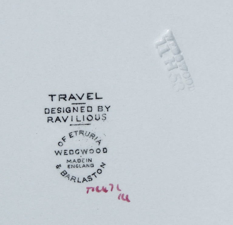 « Airplane over the Earth » (avion au-dessus de la terre), bol Art déco rare de Ravilious pour Wedgwood Excellent état - En vente à Philadelphia, PA