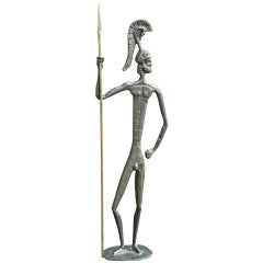 "Soldato greco" figura maschile nuda attenuata - metà secolo