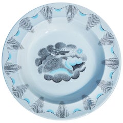 Seltene Art-Déco-Schale „Airplane over the Earth“ von Ravilious für Wedgwood