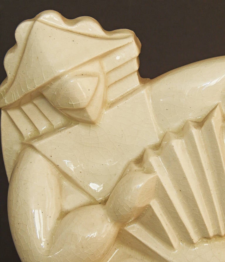 Milieu du XXe siècle Sculpture Art déco de Primavera « Chinese Accordianist in Cubist Form » (accordéoniste chinois de forme cubiste) en vente