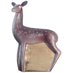 "Spotted Fawn", Art Deco Sculpture in Brown and Gold by Waylande Gregory