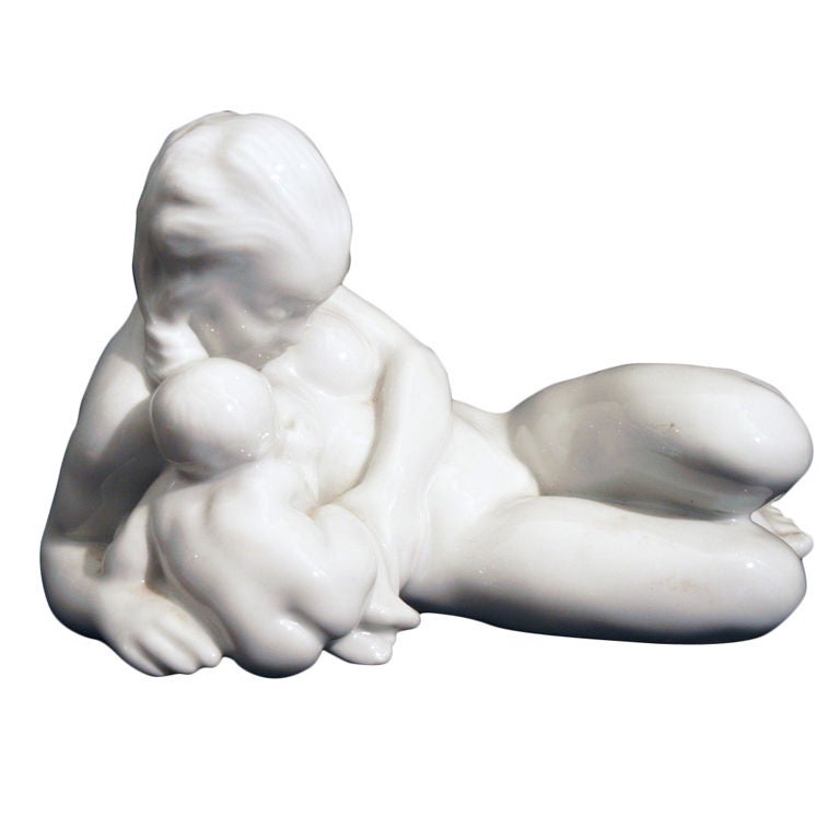 "Mother and Child" by Kai Nielsen for Bing & Grondahl For Sale