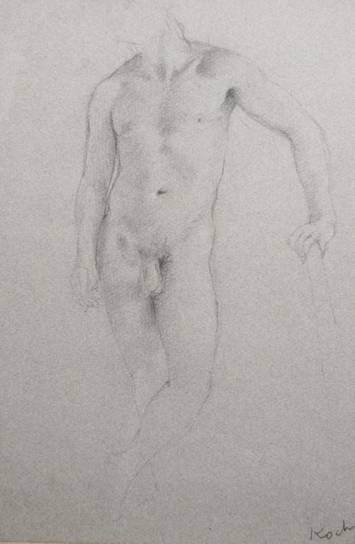 Drawing of Male Nude by John Koch