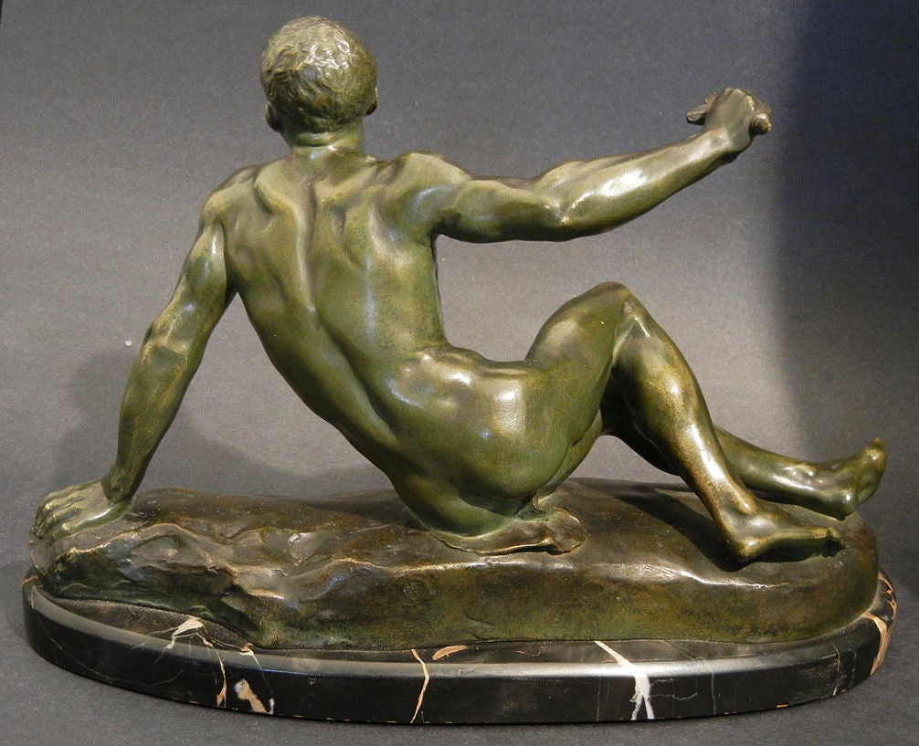 "Fallen Soldier, " Male Nude Bronze by Luca Madrassi