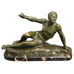 "Fallen Soldier, " Male Nude Bronze by Luca Madrassi