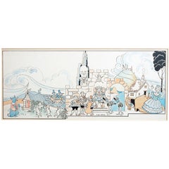 "Mother Goose Nursery Rhymes, " Superb Art Deco Ink & Watercolor