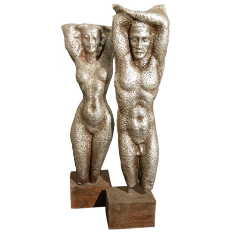 Male and Female Nude Sculptures by Waylande Gregory