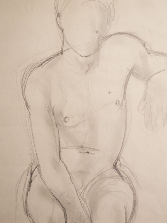 Américain Le dessin du maître d'une figure masculine nue, 1947 en vente