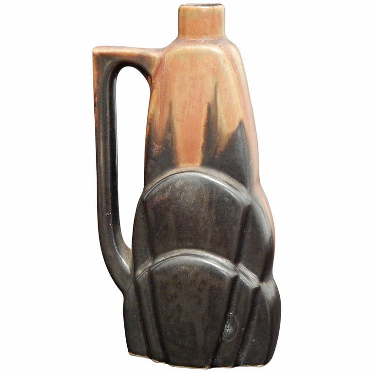 Rare Art Deco Vase in Pitcher Form by Greber