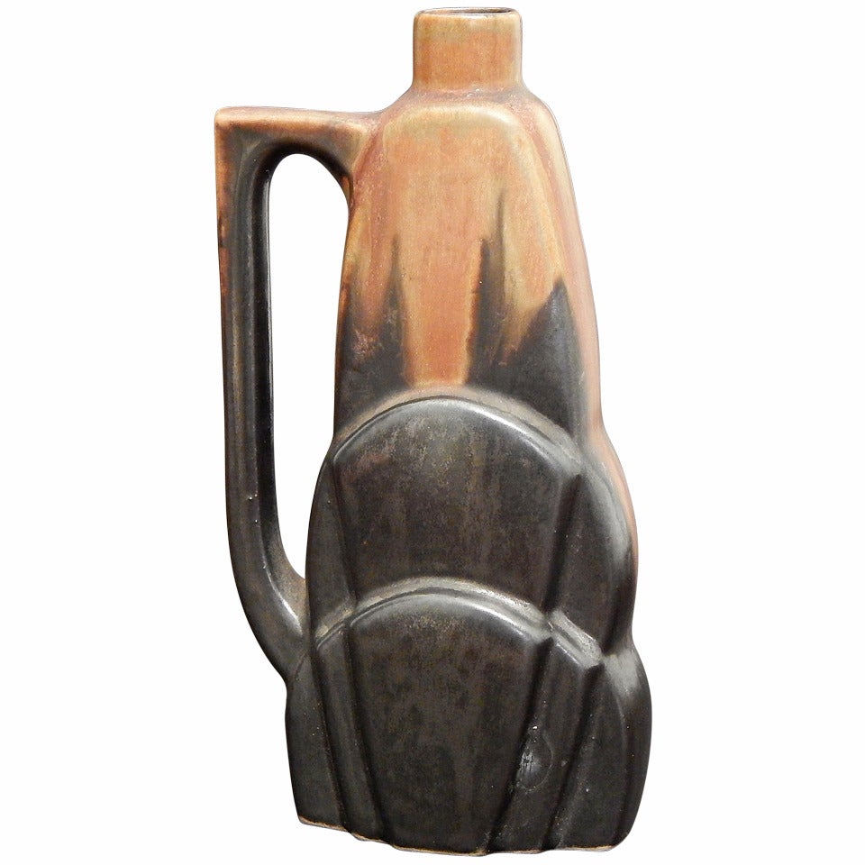 Rare Art Deco Vase in Pitcher Form by Greber For Sale