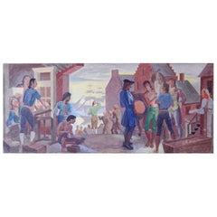 « Le retour de Timothy Pickering », peinture murale d'étude de la WPA, 1939