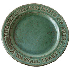 Used "Wassail Feast" Charger by Pewabic for Detroit Institute of Arts, 1982